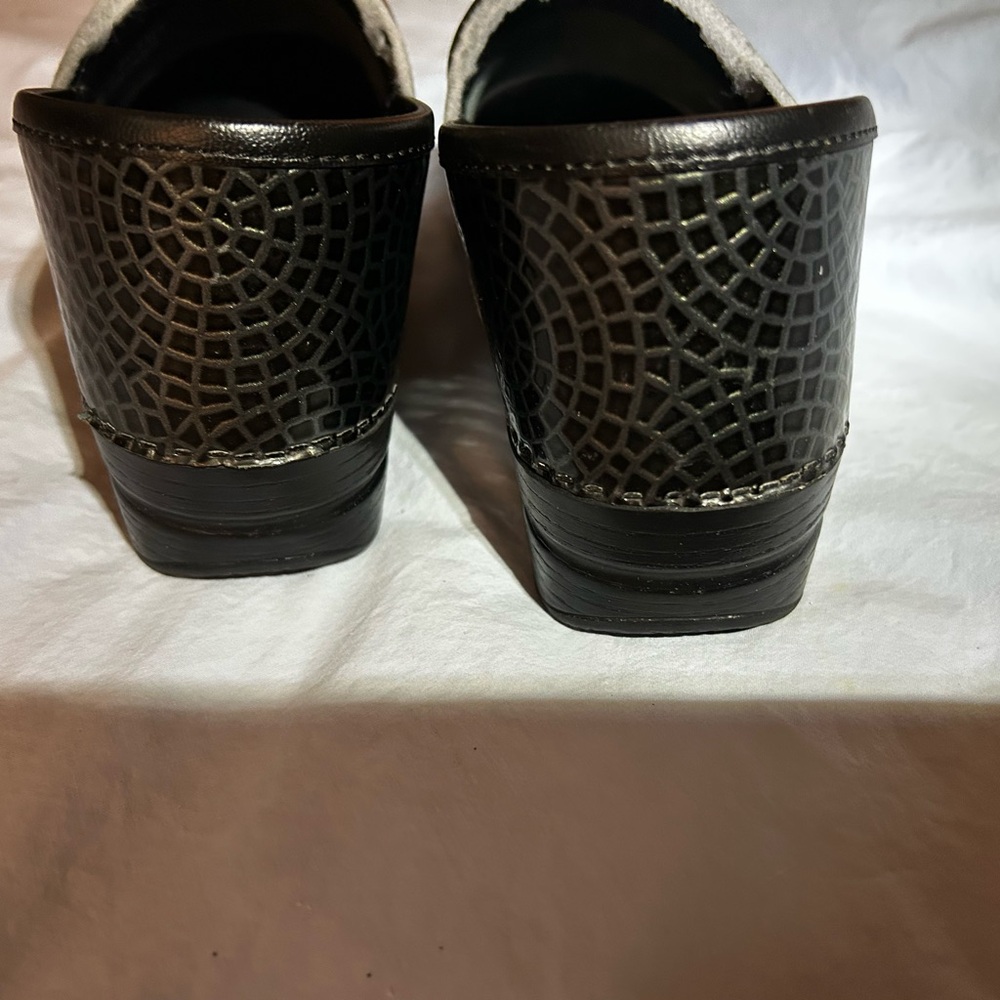 Dansko Black/Silver Patterned Clogs - image 3